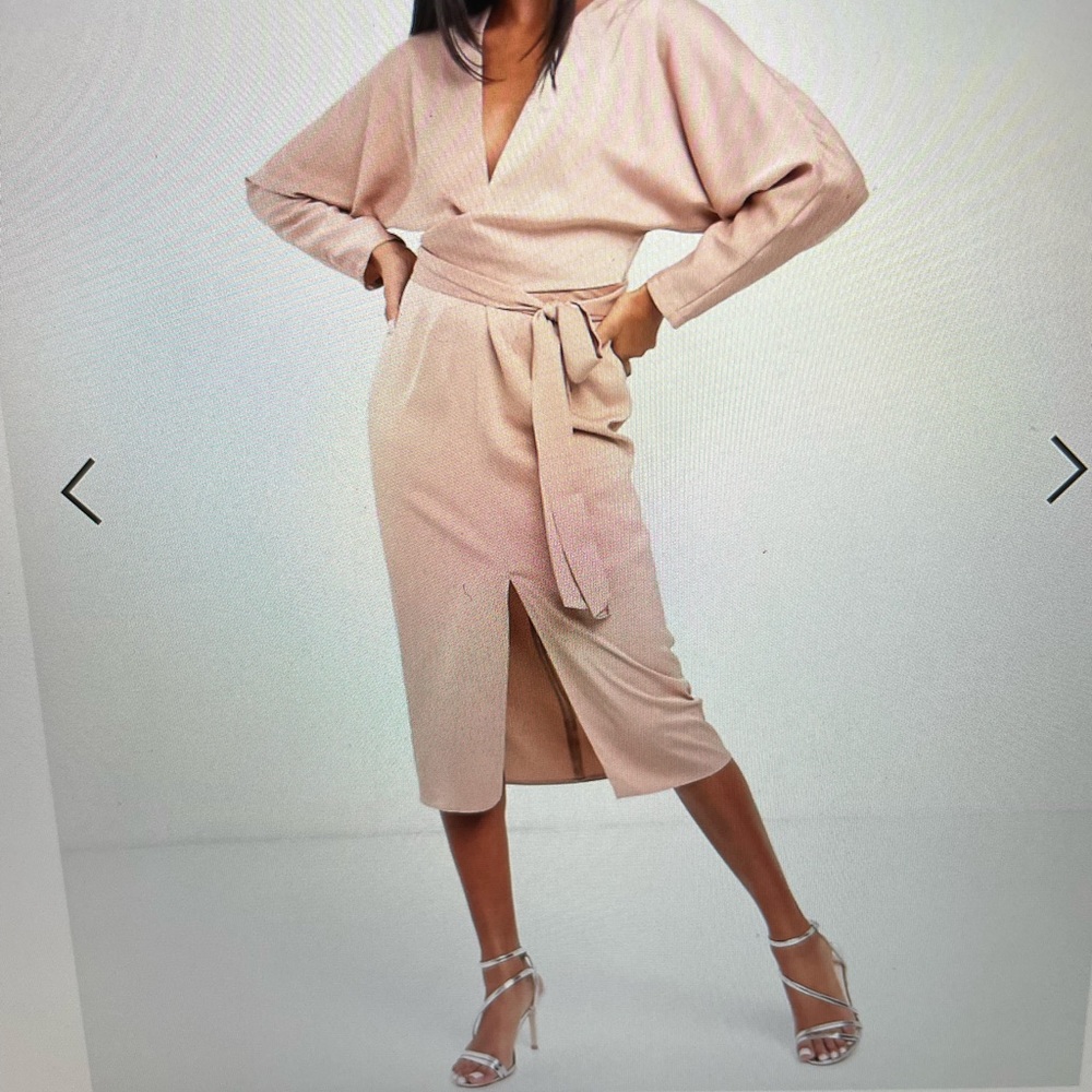 Asos Satin Midi wrap dress
